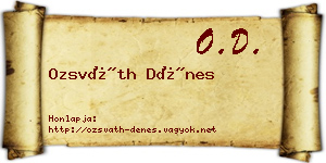 Ozsváth Dénes névjegykártya