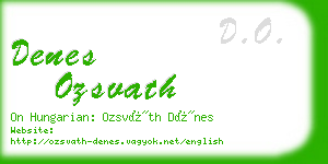 denes ozsvath business card